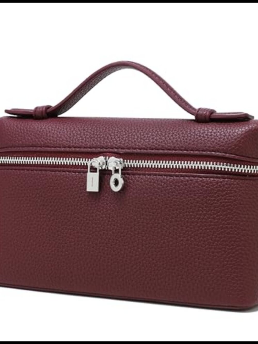 Synthetic Grained Leather Crossbody Bag Top Handle Adjustable Strap Women